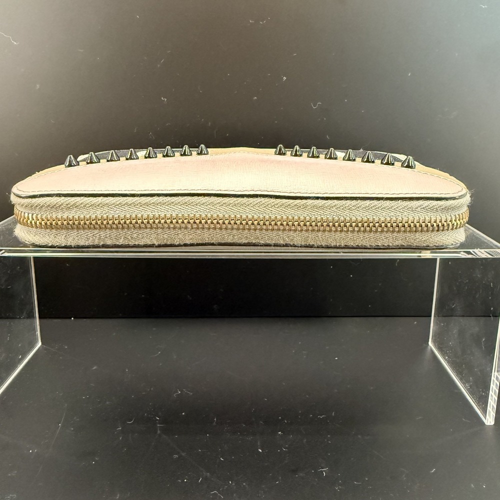 Fendi Monster Zip Around Long Wallet Pink Grey Studs 8M0299 Box Papers - Picture 6 of 15